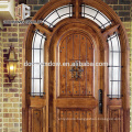 Custom size entry french doors solid wood front door with glass